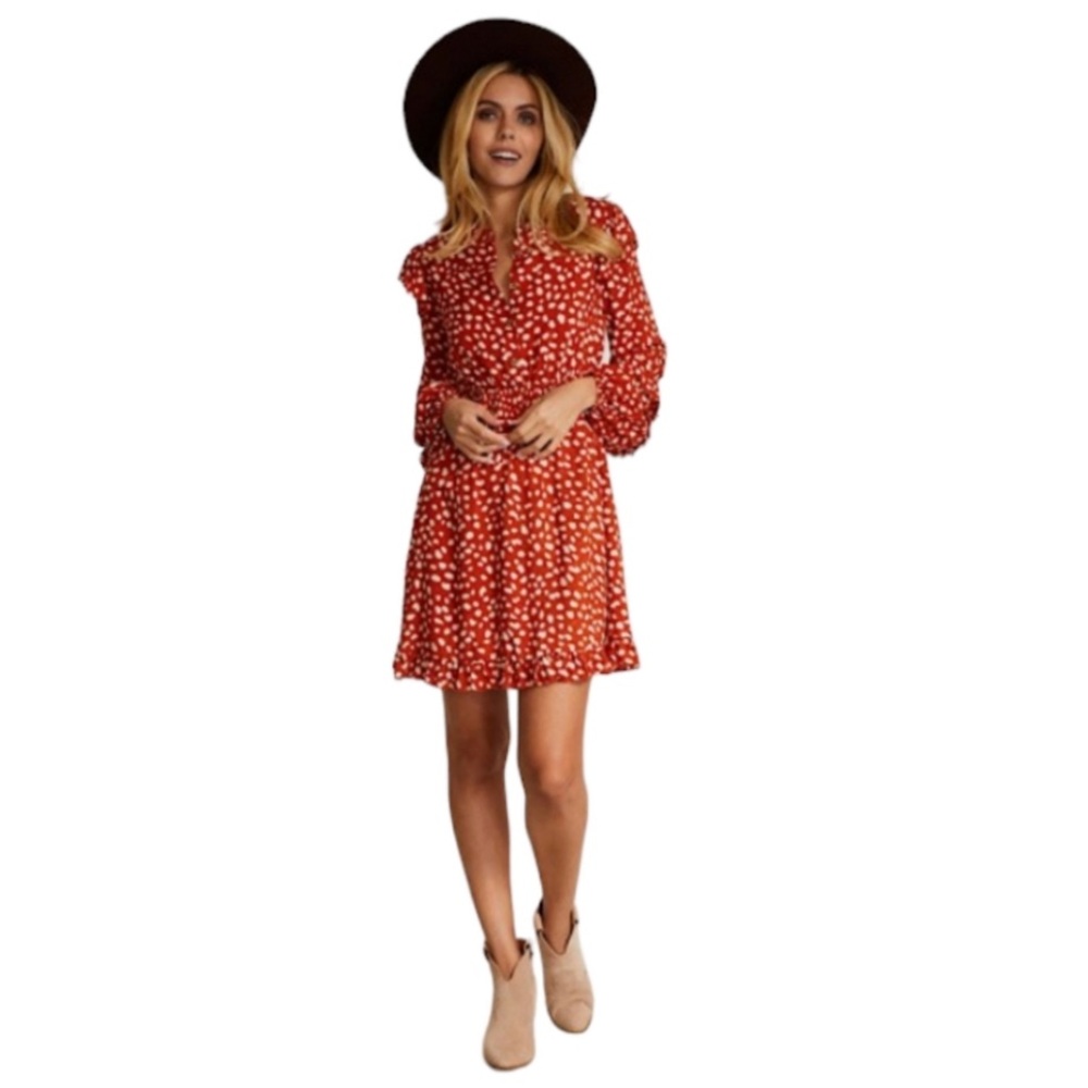 ♥️🎈NWT RED WHITE POLKADOT DRESS - Picture 4 of 15